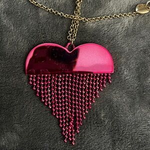 Betsey Johnson Pink Heart Pendant Necklace